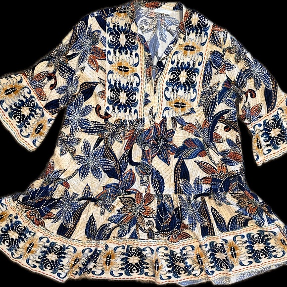 Patchington, 3/4 Sleeve Loose Fitting Button Down Dress, OS - Picture 8 of 9